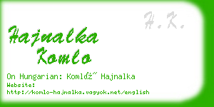 hajnalka komlo business card